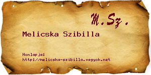 Melicska Szibilla névjegykártya
